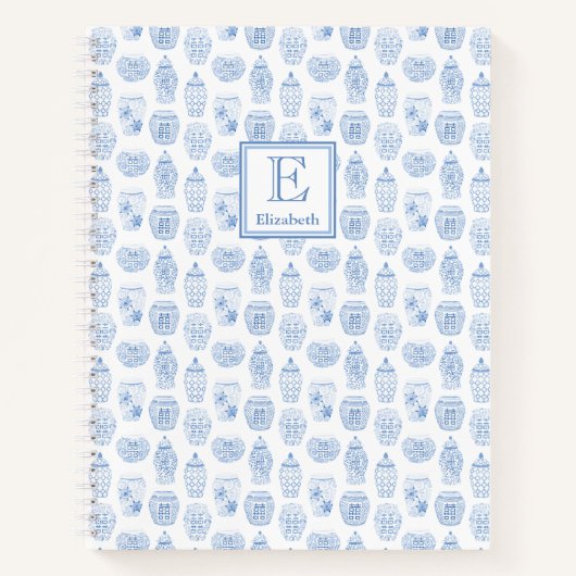 Carnet Smart College Girl Bleu Et Blanc Monogramme (Devant)