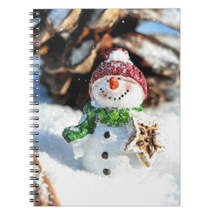 Carnet Smiley Petit Snowman En Casquette Rouge