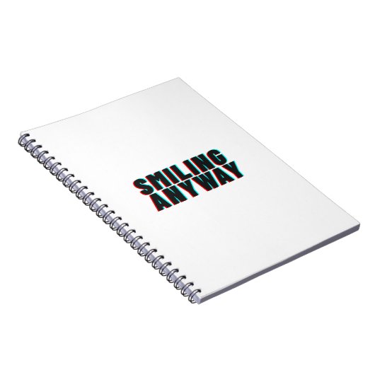 Carnet Smiling Anyway Glitch Effect Retro Quote Design (Côté Droit)