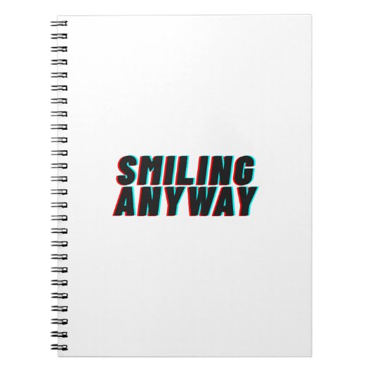 Carnet Smiling Anyway Glitch Effect Retro Quote Design (Devant)