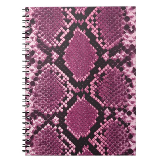 Carnet Snakeskin rose (Devant)