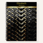Carnet Snakeskin scintillant présentant l'art de la natur (Devant)