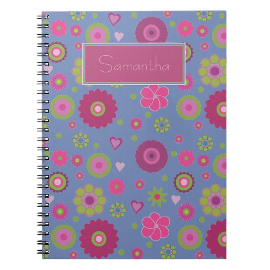 Carnet Snazzy Hippy Motif Fleur Personnalisé (Devant)