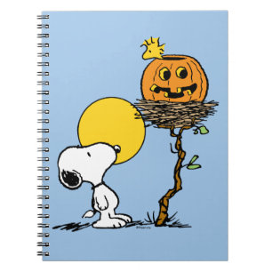 Carnet Snoopy & Bois Nid Avec Jack O'Lantern