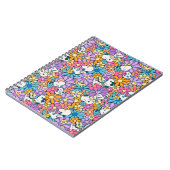 Carnet Snoopy & Motif de fleurs de bois (Côté gauche)