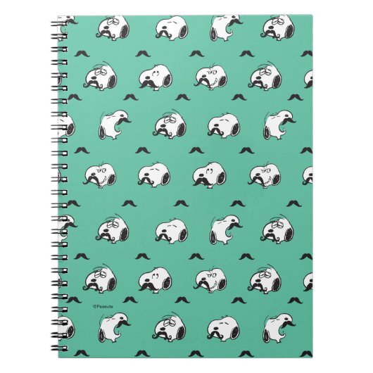 Carnet Snoopy Moustaches et Motif Turquoise (Devant)