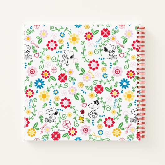 Carnet Snoopy So Sweet Flower Pattern (Dos)