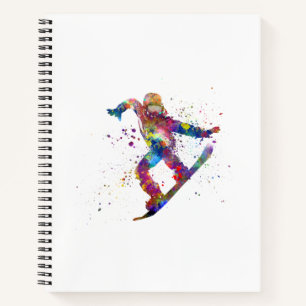 Carnet Snowboard en aquarelle