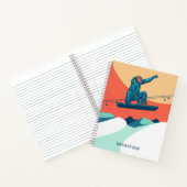 Carnet Snowboard moderne hiver Nom personnalisé (Intérieur)