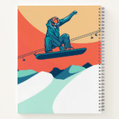 Carnet Snowboard moderne hiver Nom personnalisé (Dos)