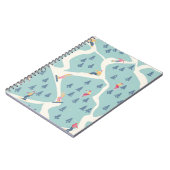 Carnet Snowboarders et skieurs se promènent dans la stati (Côté gauche)