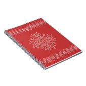 Carnet Snowflake croix couture rouge Noël vacances (Côté Droit)