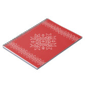 Carnet Snowflake croix couture rouge Noël vacances (Côté gauche)