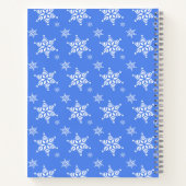 Carnet Snowflakes blanc, Bleu, Votre nom, Personnaliser (Dos)