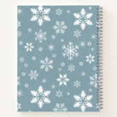 Carnet Snowflakes blanc, Grey, Votre nom, Personnaliser (Dos)