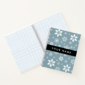 Carnet Snowflakes blanc, Grey, Votre nom, Personnaliser (Intérieur)