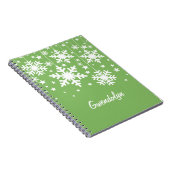 Carnet Snowflakes et Stars Carnet, Vert (Côté Droit)