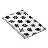 Carnet Snowflakes Ikat - Blanc et noir (Côté Droit)