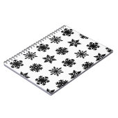Carnet Snowflakes Ikat - Blanc et noir (Côté gauche)