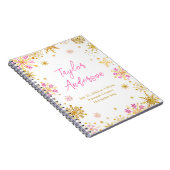 Carnet Snowflakes rose et or Statistiques de naissance (Côté Droit)