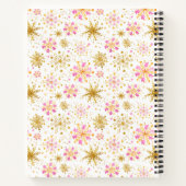 Carnet Snowflakes rose et or Statistiques de naissance (Dos)