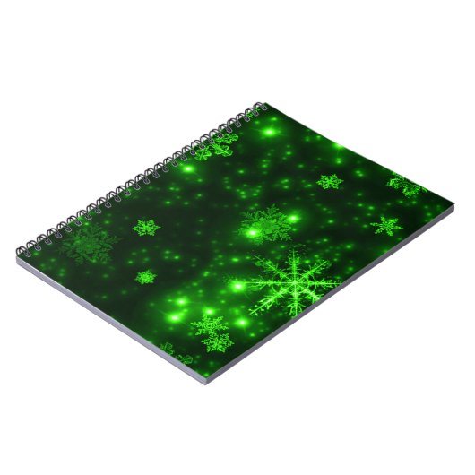 Carnet Snowflakes with Green Background (Côté gauche)