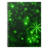 Carnet Snowflakes with Green Background (Devant)