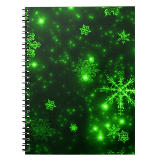 Carnet Snowflakes with Green Background (Devant)