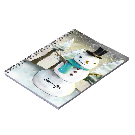 Carnet Snowman en hiver sur la scène de Noël (Côté gauche)