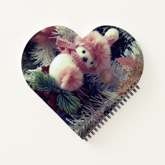 Carnet Snowman Heart-Shaped Spiral Notebook (Dos)