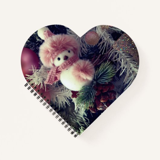 Carnet Snowman Heart-Shaped Spiral Notebook (Devant)