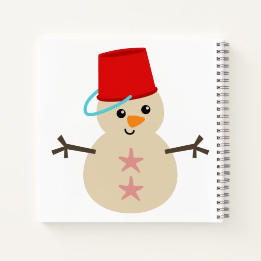 Carnet Snowman mignon fait de sable avec seau pour Casque (Dos)