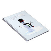 Carnet Snowman with hat and scarf. I Love Snow (Côté Droit)