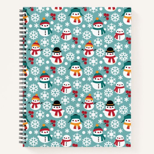Carnet Snowmans & Snowflakes Motif sans couture (Devant)
