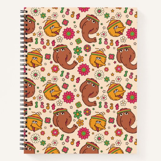 Carnet Snuffleupagus et Big Bird Super Flower Motif (Devant)