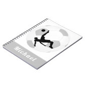 Carnet Soccer gardien de but noir & blanc Nom du joueur (Côté gauche)