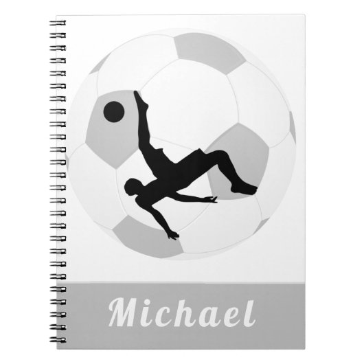 Carnet Soccer gardien de but noir & blanc Nom du joueur (Devant)