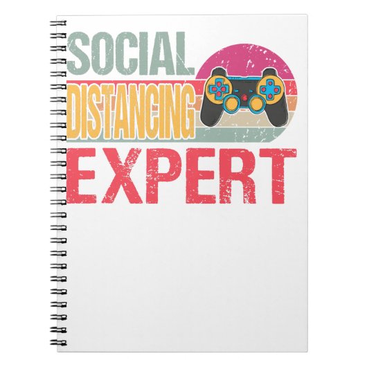 Carnet Social Distances Expert Jeu Vidéo Vintage (Devant)
