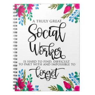 Carnet Social Worker Appreciation Floral 