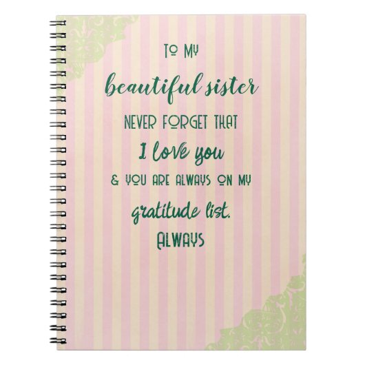 Carnet Soeur Gratitude (Devant)