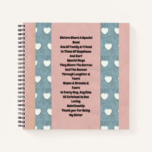 Carnet Soeur Marshmallow Hearts