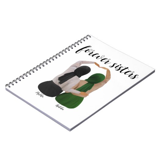 Carnet Soeurs Forever Cadeau Hijabi personnalisé (Côté gauche)