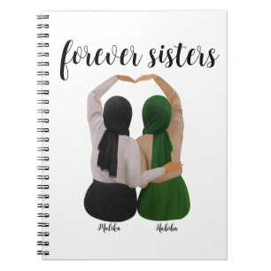 Carnet Soeurs Forever Cadeau Hijabi personnalisé