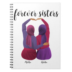 Carnet Soeurs Forever Cadeau Hijabi personnalisé