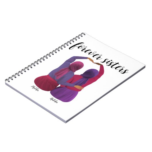 Carnet Soeurs Forever Cadeau Hijabi personnalisé (Côté gauche)