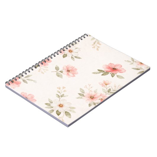 Carnet Soft Blush Floral Spiral Notebook (Côté gauche)
