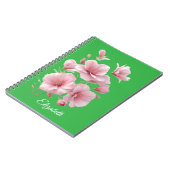 Carnet Soft Elegant Pink Floral Personalized (Côté gauche)