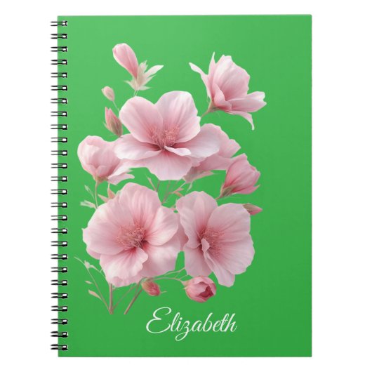 Carnet Soft Elegant Pink Floral Personalized (Devant)