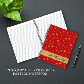 Carnet Soft Glow Golden Stars & Floral Petals Pattern