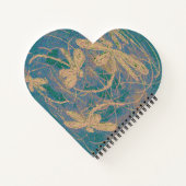 Carnet Soft Gold Dragonflies on Vintage Turquoise & Lilac (Dos)